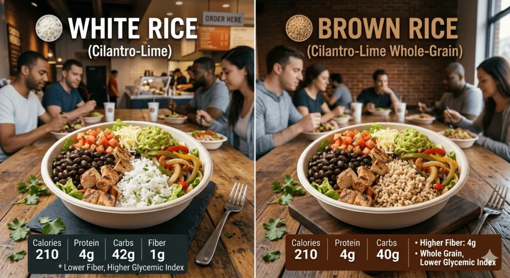 White Rice vs. Brown Rice at Chipotle 1 White Rice vs. Brown Rice