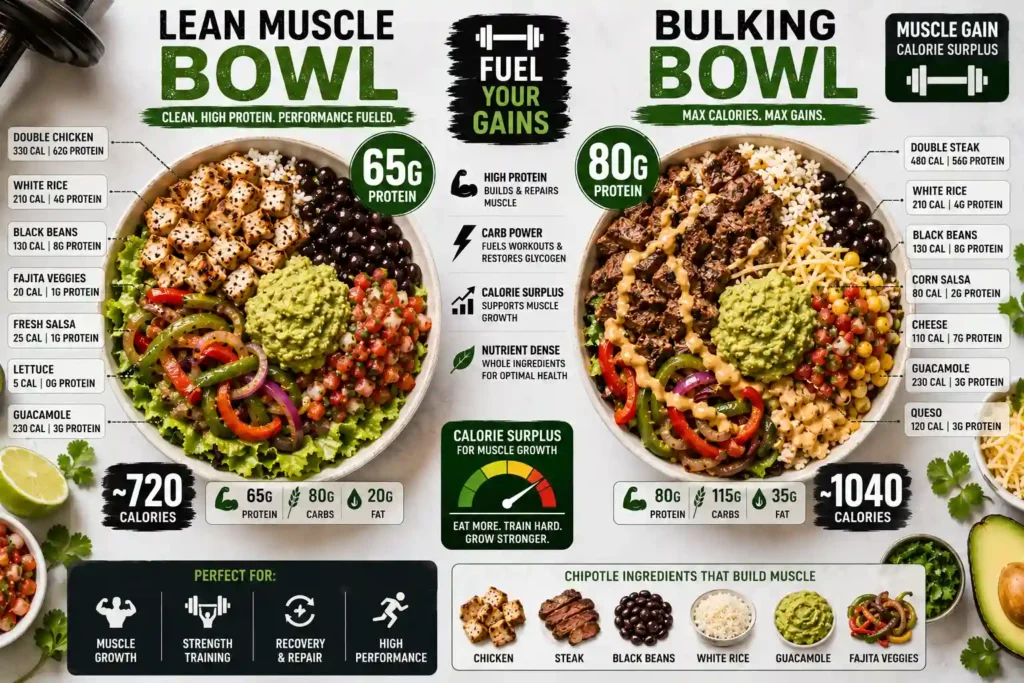 Muscle Gain Chipotle Meals 2 Muscle Gain Chipotle Meals High-Protein Bulking Orders